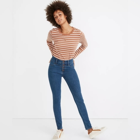 MADEWELL '10" ROADTRIPPER' SKINNY BUTTON FLY JEANS - Picture 2 of 13